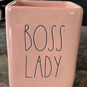RAE DUNN Boss Lady Pencil Cup | Pink Pencil Holder